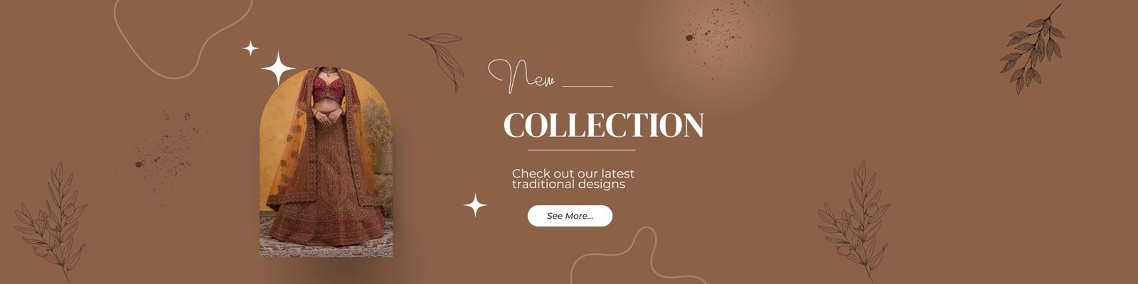 Brown Modern New Fashion Collection Medium Banner (2000 x 400 px)